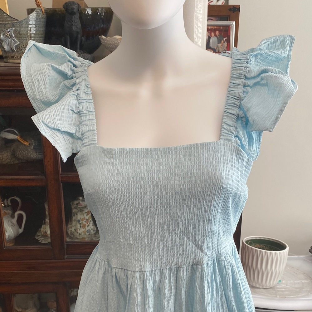 Miami Light Blue Ruffled Dress - Picture 2 of 6